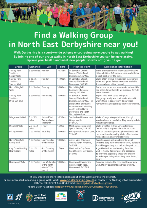 Walking groups in North East Derbyshire