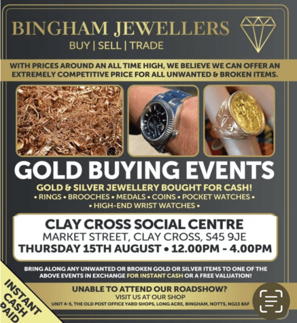 Gold Buying Event at Social Centre 15th August 12-4pm